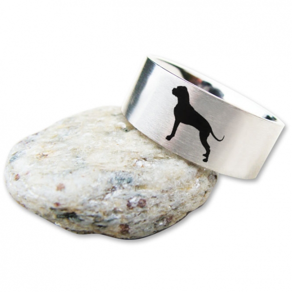 Edelstahlring Motiv Boxer